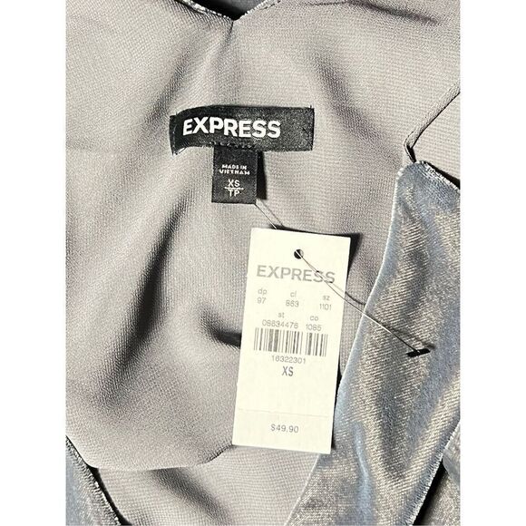 Express NWT Iridescent Grey Velvet Strappy Tank Size XS - Picture 4 of 4